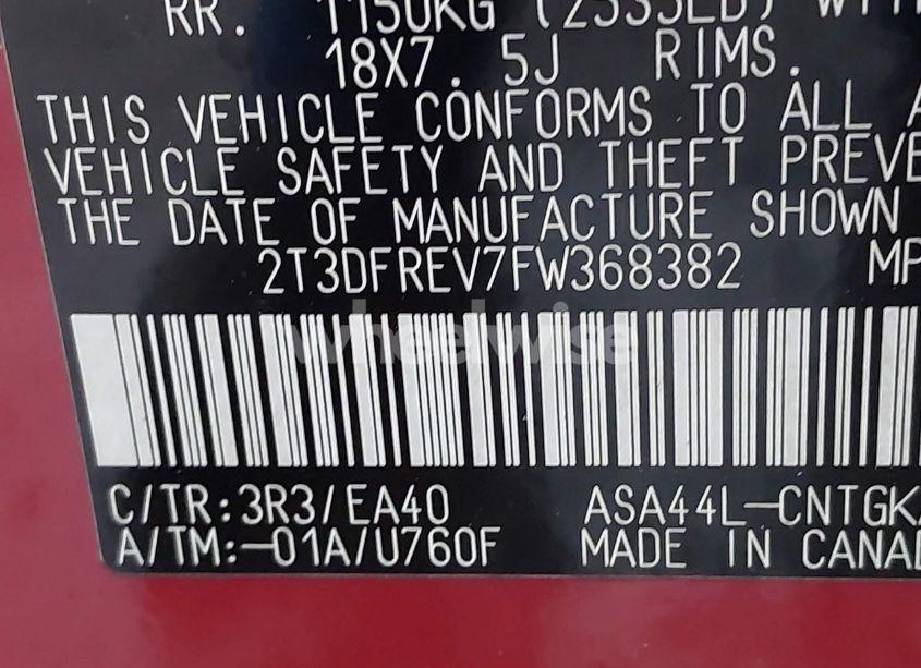 Photo 9 of 2015 Toyota Rav4 LIMITED (VIN 2T3DFREV7FW368382)