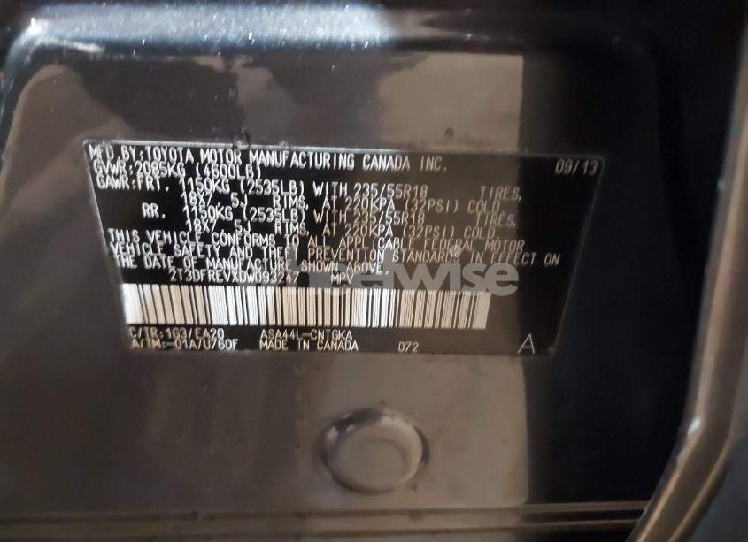 Photo 9 of 2013 Toyota Rav4 LIMITED (VIN 2T3DFREVXDW093247)