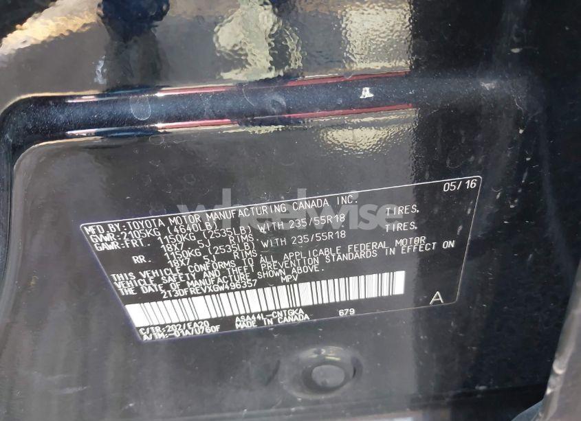 Photo 9 of 2016 Toyota Rav4 LIMITED (VIN 2T3DFREVXGW496357)