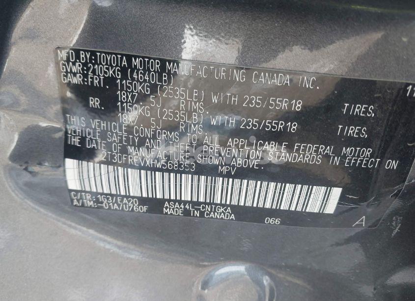 Photo 9 of 2017 Toyota Rav4 PLATINUM (VIN 2T3DFREVXHW568353)