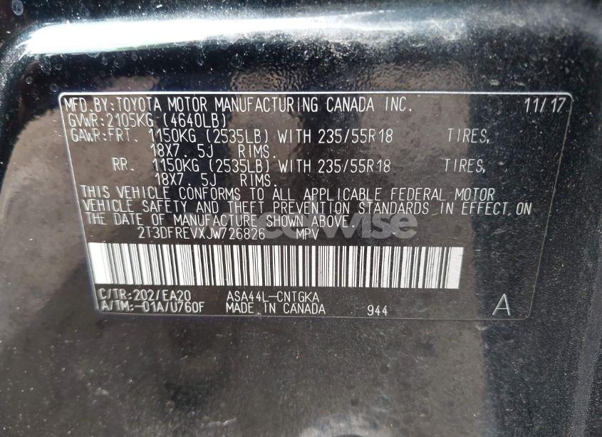 Photo 9 of 2018 Toyota Rav4 LIMITED (VIN 2T3DFREVXJW726826)