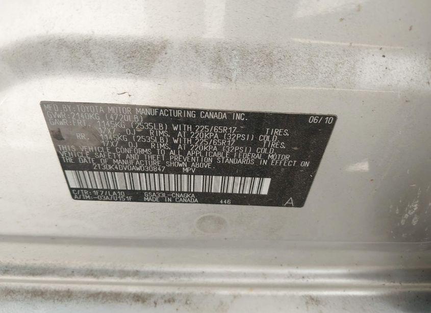 Photo 9 of 2010 Toyota Rav4 LIMITED (VIN 2T3DK4DV0AW030847)