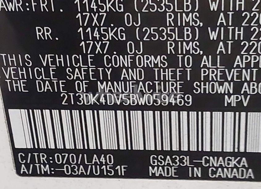 Photo 9 of 2011 Toyota Rav4 LIMITED (VIN 2T3DK4DV5BW059469)