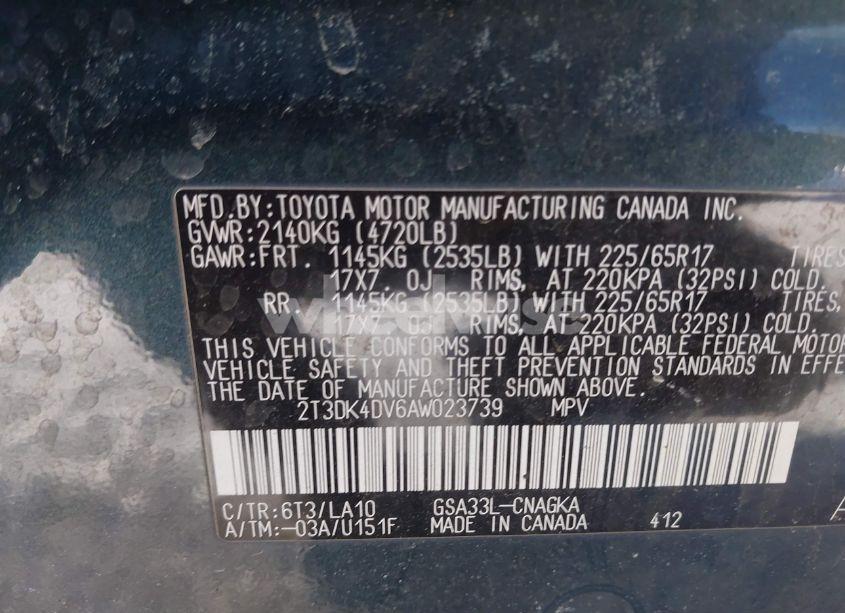 Photo 9 of 2010 Toyota Rav4 LIMITED (VIN 2T3DK4DV6AW023739)