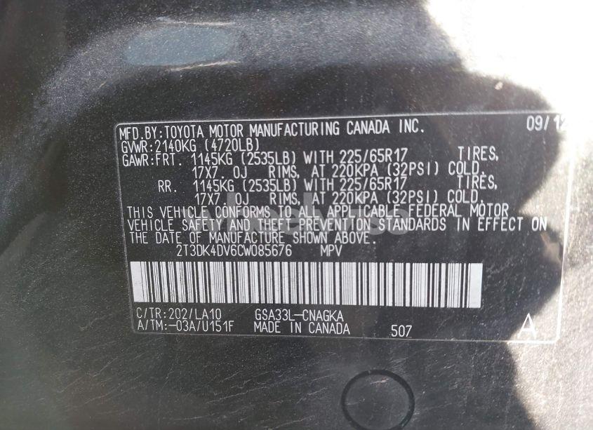 Photo 9 of 2012 Toyota Rav4 LIMITED V6 (VIN 2T3DK4DV6CW085676)