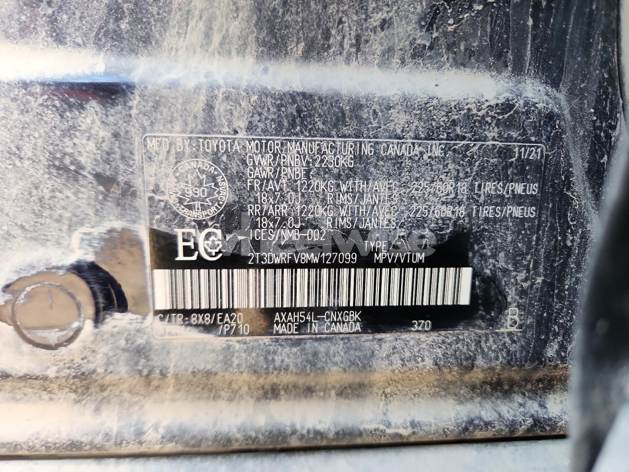 Photo 13 of 2021 TOYOTA RAV4 LIMITED (VIN 2T3DWRFV8MW127099)