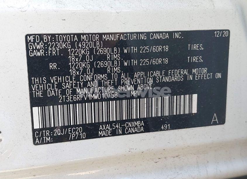 Photo 9 of 2021 Toyota Rav4 HYBRID XSE (VIN 2T3E6RFV1MW010758)