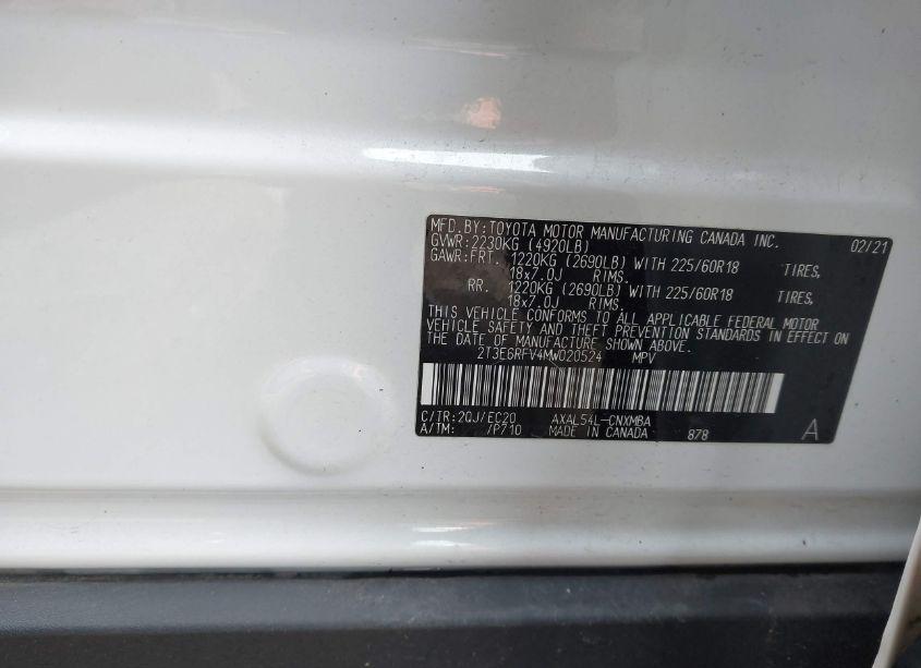 Photo 9 of 2021 Toyota Rav4 HYBRID XSE (VIN 2T3E6RFV4MW020524)