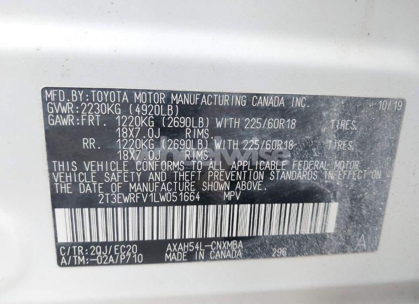 Photo 9 of 2020 Toyota Rav4 HYBRID XSE (VIN 2T3EWRFV1LW051664)