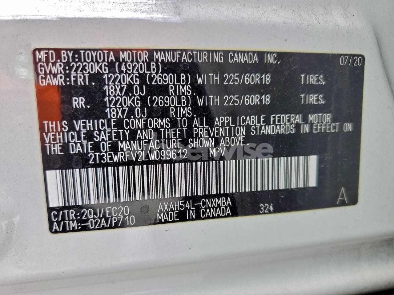 Photo 14 of 2020 TOYOTA RAV4 XSE (VIN 2T3EWRFV2LW099612)