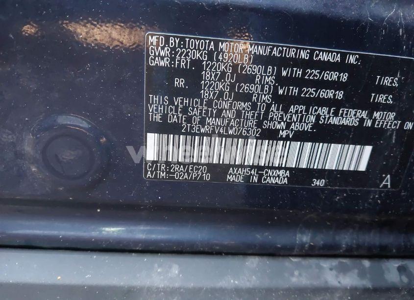 Photo 9 of 2020 Toyota Rav4 HYBRID XSE (VIN 2T3EWRFV4LW076302)