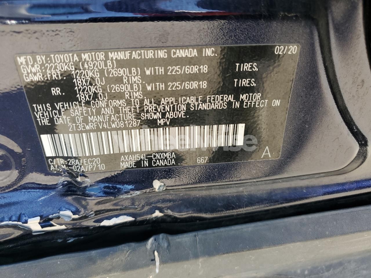 Photo 13 of 2020 TOYOTA RAV4 XSE (VIN 2T3EWRFV4LW081287)