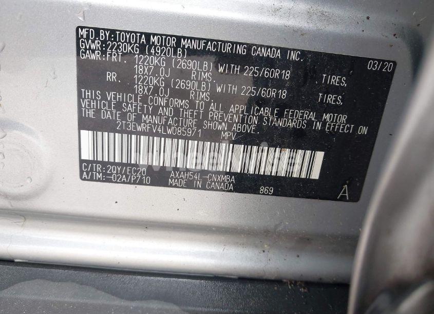 Photo 9 of 2020 Toyota Rav4 HYBRID XSE (VIN 2T3EWRFV4LW085971)