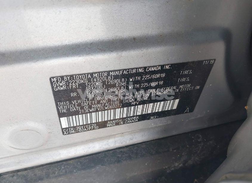 Photo 9 of 2020 Toyota Rav4 HYBRID XSE (VIN 2T3EWRFV7LW060272)