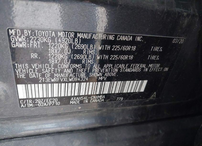 Photo 9 of 2020 Toyota Rav4 HYBRID XSE (VIN 2T3EWRFVXLW084324)