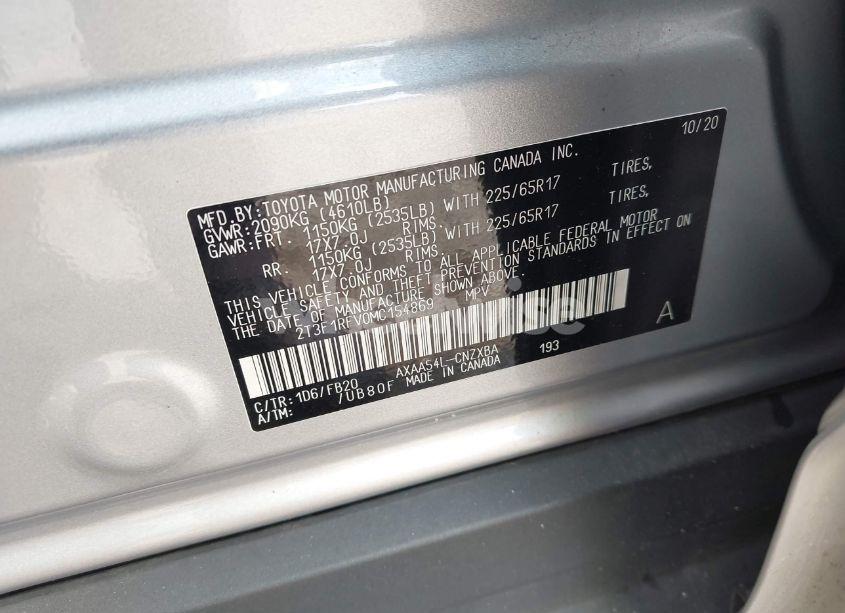 Photo 9 of 2021 Toyota Rav4 LE (VIN 2T3F1RFV0MC154869)