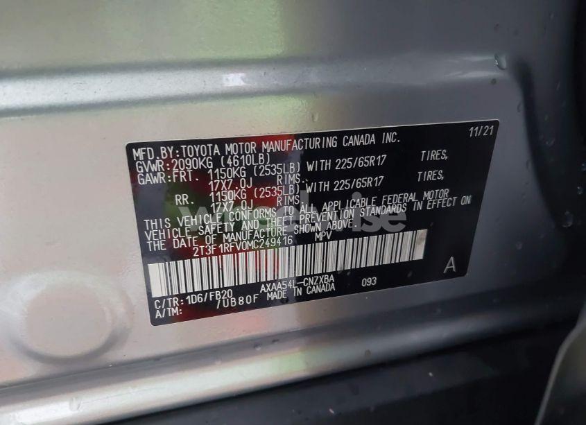 Photo 9 of 2021 Toyota Rav4 LE (VIN 2T3F1RFV0MC249416)