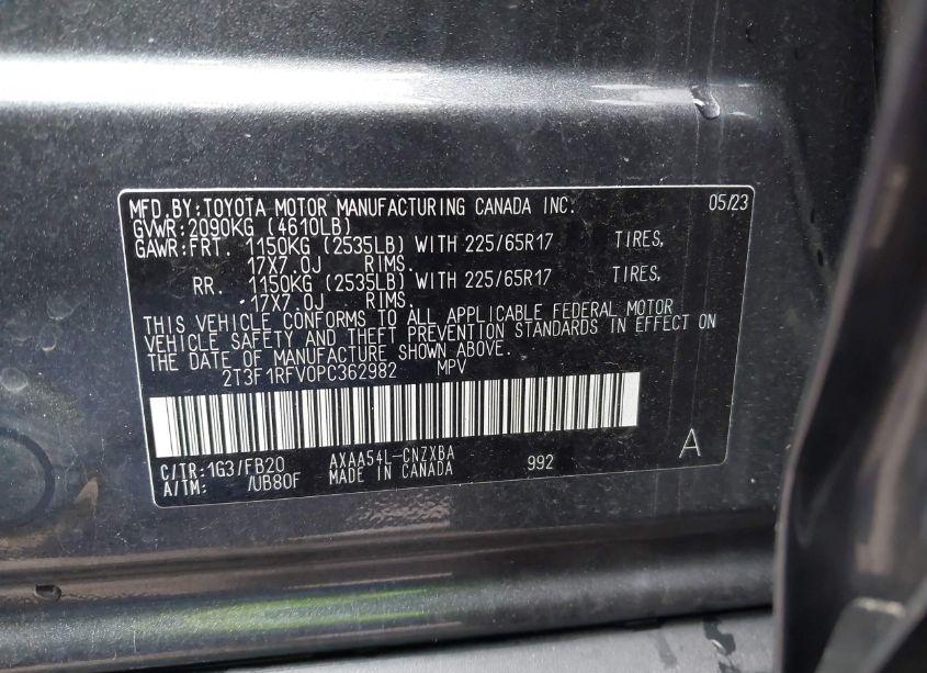 Photo 9 of 2023 Toyota Rav4 LE (VIN 2T3F1RFV0PC362982)