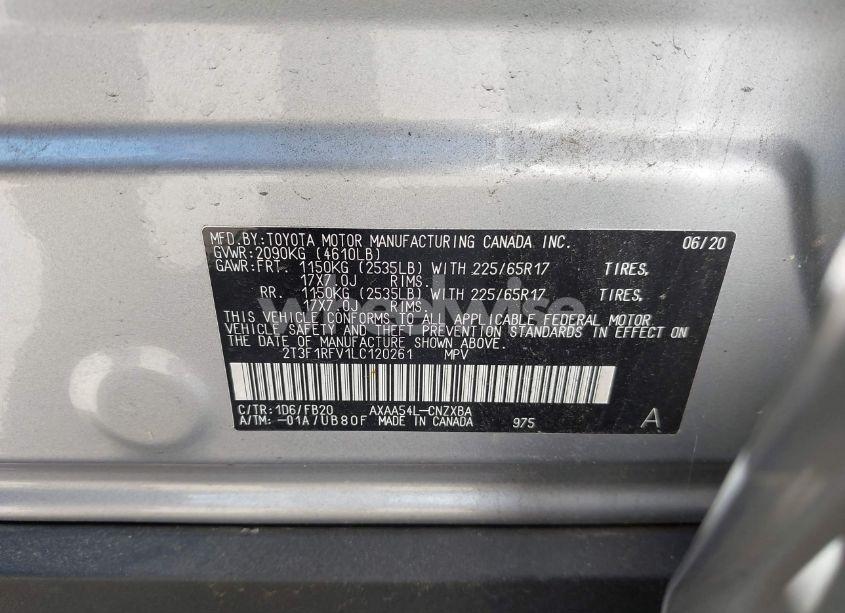 Photo 9 of 2020 Toyota Rav4 LE (VIN 2T3F1RFV1LC120261)