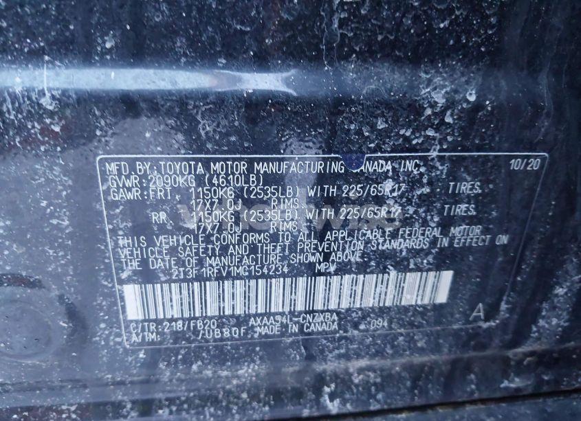 Photo 9 of 2021 Toyota Rav4 LE (VIN 2T3F1RFV1MC154234)