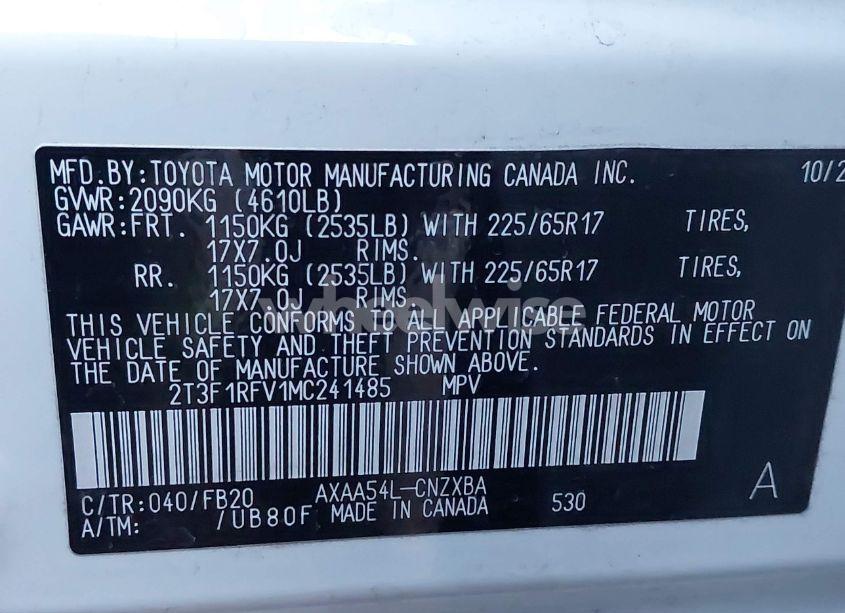 Photo 9 of 2021 Toyota Rav4 LE (VIN 2T3F1RFV1MC241485)