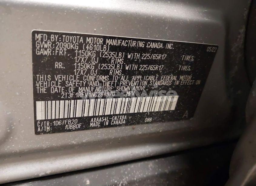 Photo 9 of 2022 Toyota Rav4 LE (VIN 2T3F1RFV1NC284970)