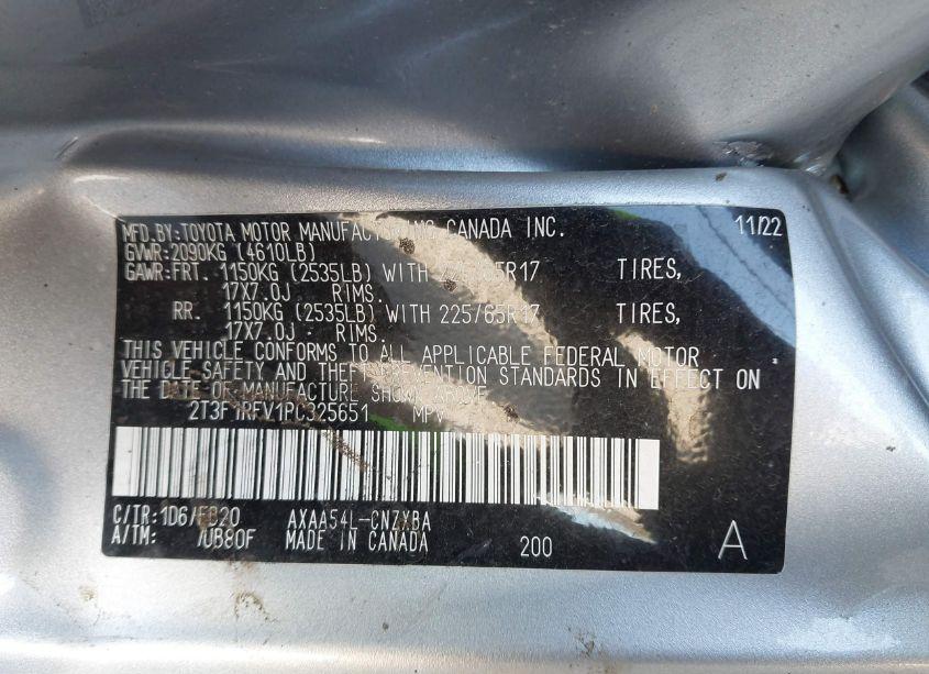 Photo 9 of 2023 Toyota Rav4 LE (VIN 2T3F1RFV1PC325651)