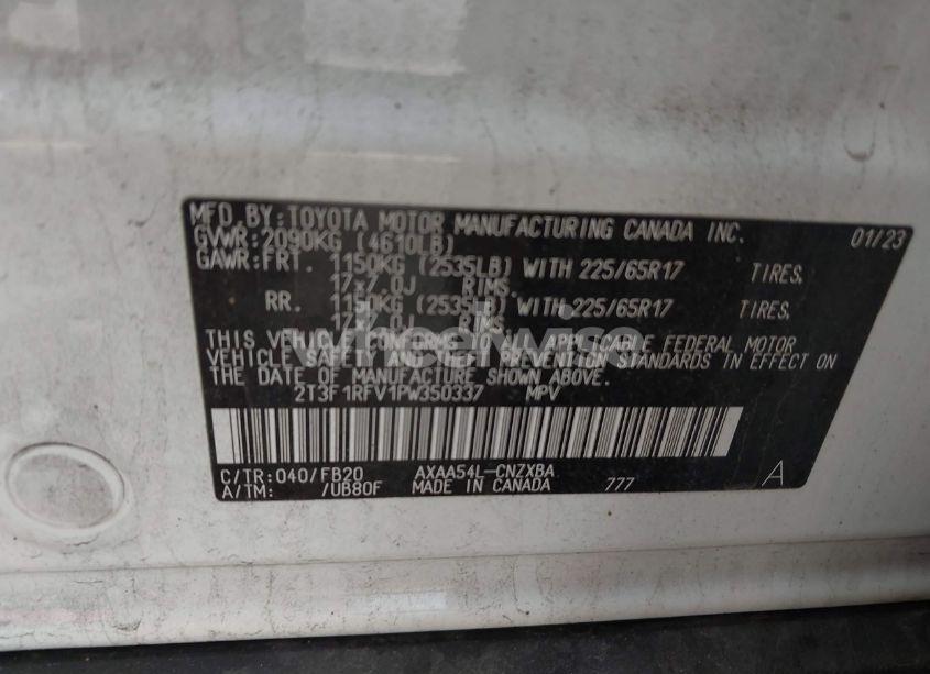 Photo 9 of 2023 Toyota Rav4 LE (VIN 2T3F1RFV1PW350337)