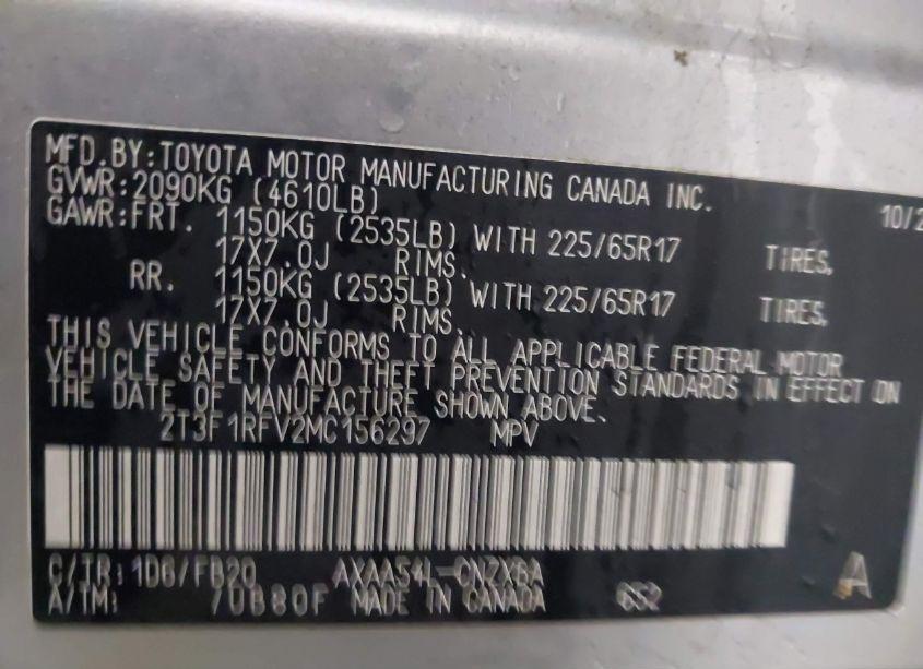 Photo 9 of 2021 Toyota Rav4 LE (VIN 2T3F1RFV2MC156297)