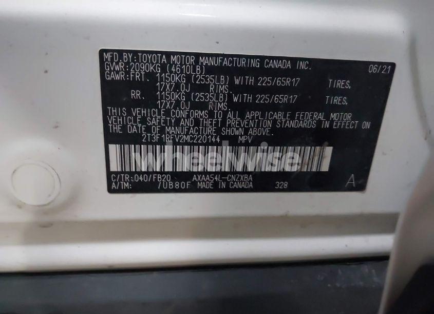 Photo 9 of 2021 Toyota Rav4 LE (VIN 2T3F1RFV2MC220144)