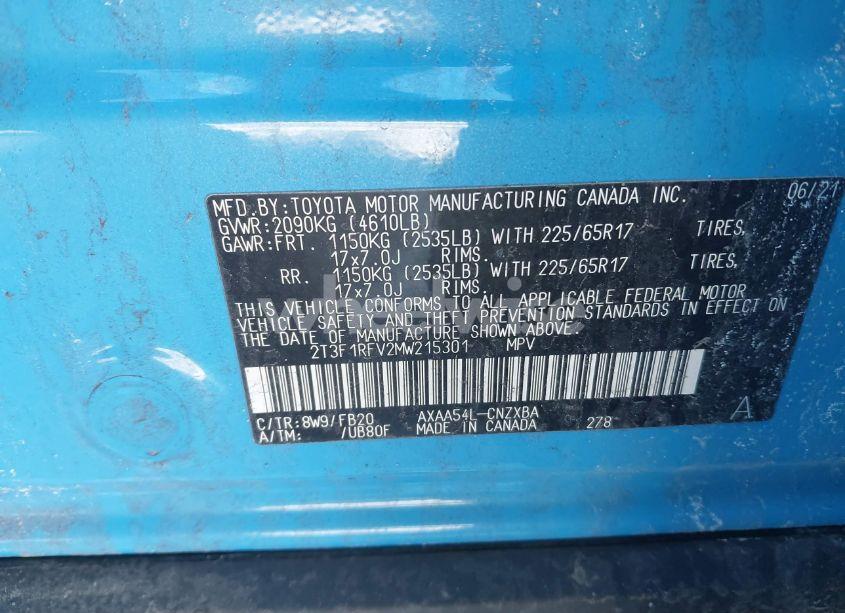 Photo 9 of 2021 Toyota Rav4 LE (VIN 2T3F1RFV2MW215301)