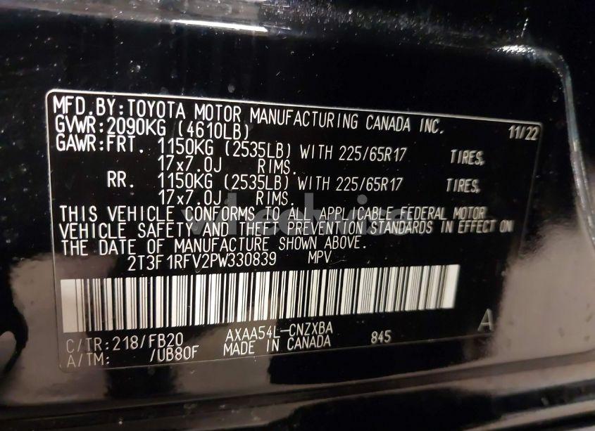 Photo 9 of 2023 Toyota Rav4 LE (VIN 2T3F1RFV2PW330839)