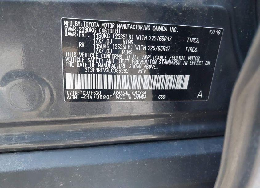 Photo 9 of 2020 Toyota Rav4 LE (VIN 2T3F1RFV3LC085383)