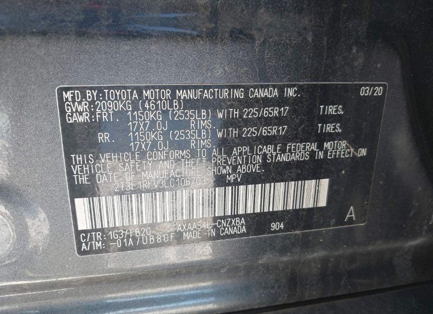 Photo 9 of 2020 Toyota Rav4 LE (VIN 2T3F1RFV3LC106703)