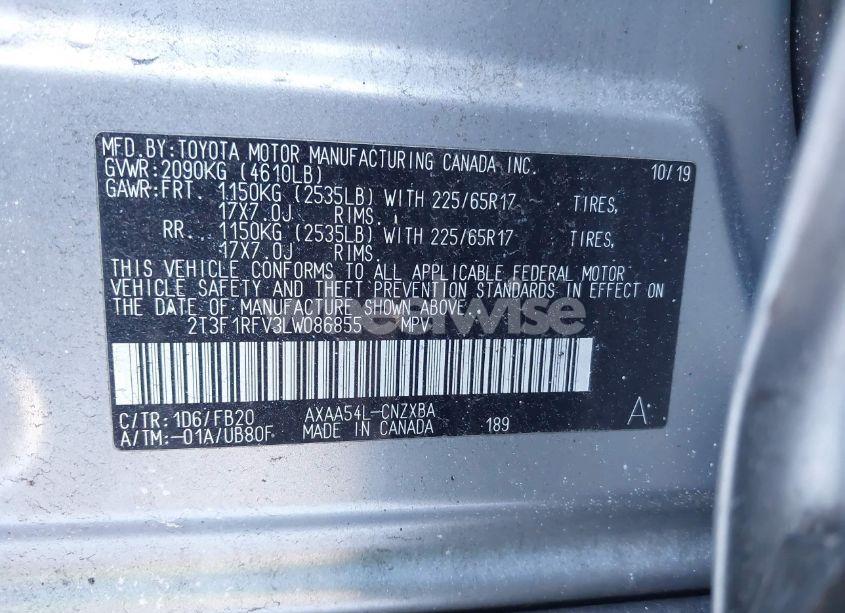 Photo 9 of 2020 Toyota Rav4 LE (VIN 2T3F1RFV3LW086855)
