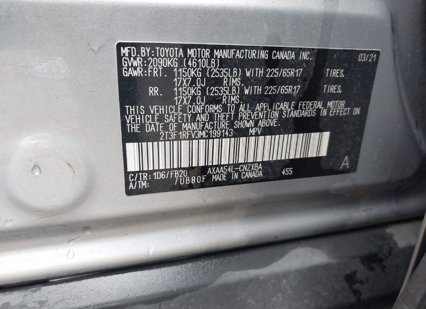 Photo 9 of 2021 Toyota Rav4 LE (VIN 2T3F1RFV3MC199143)