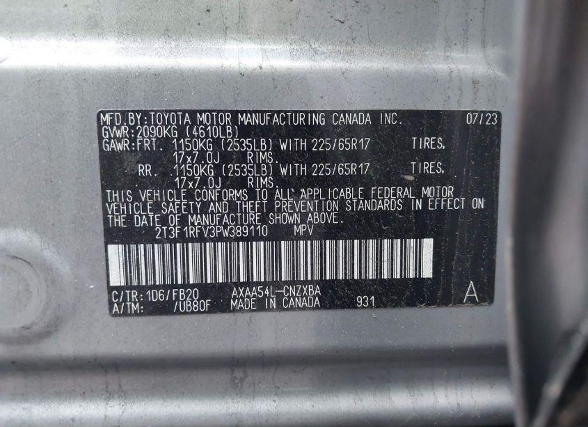 Photo 9 of 2023 Toyota Rav4 LE (VIN 2T3F1RFV3PW389110)