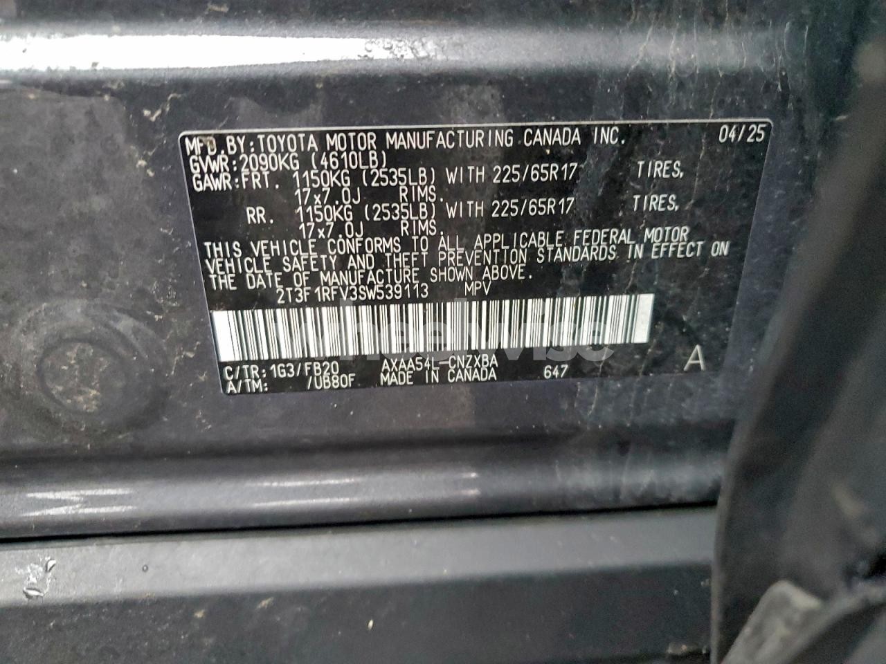 Photo 14 of 2025 TOYOTA RAV4 LE (VIN 2T3F1RFV3SW539113)