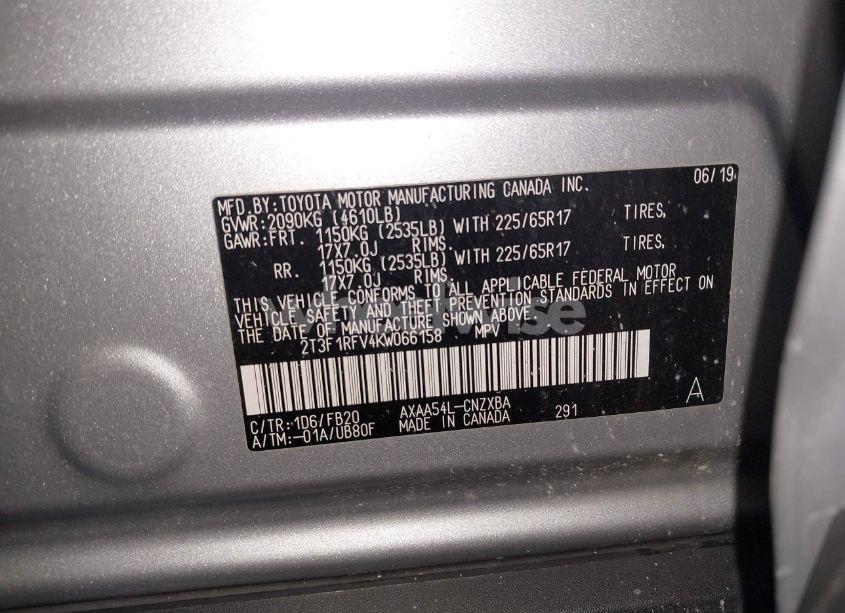 Photo 9 of 2019 Toyota Rav4 LE (VIN 2T3F1RFV4KW066158)