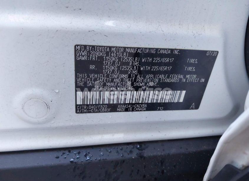 Photo 9 of 2020 Toyota Rav4 LE (VIN 2T3F1RFV4LW128546)