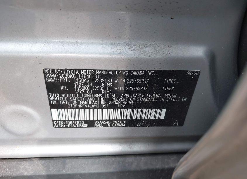Photo 9 of 2020 Toyota Rav4 LE (VIN 2T3F1RFV4LW131897)