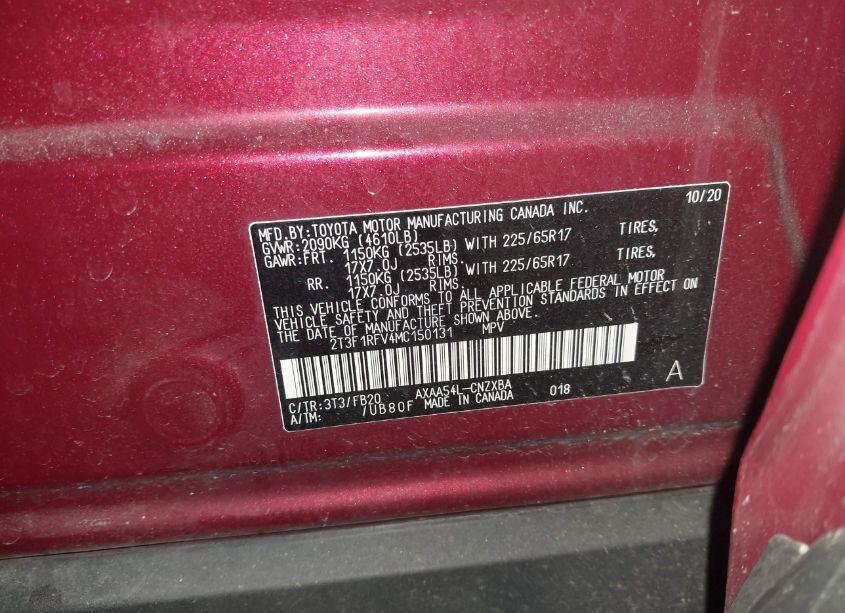 Photo 9 of 2021 Toyota Rav4 LE (VIN 2T3F1RFV4MC150131)