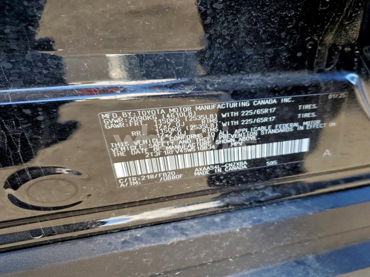 Photo 13 of 2025 TOYOTA RAV4 LE (VIN 2T3F1RFV4SW510834)