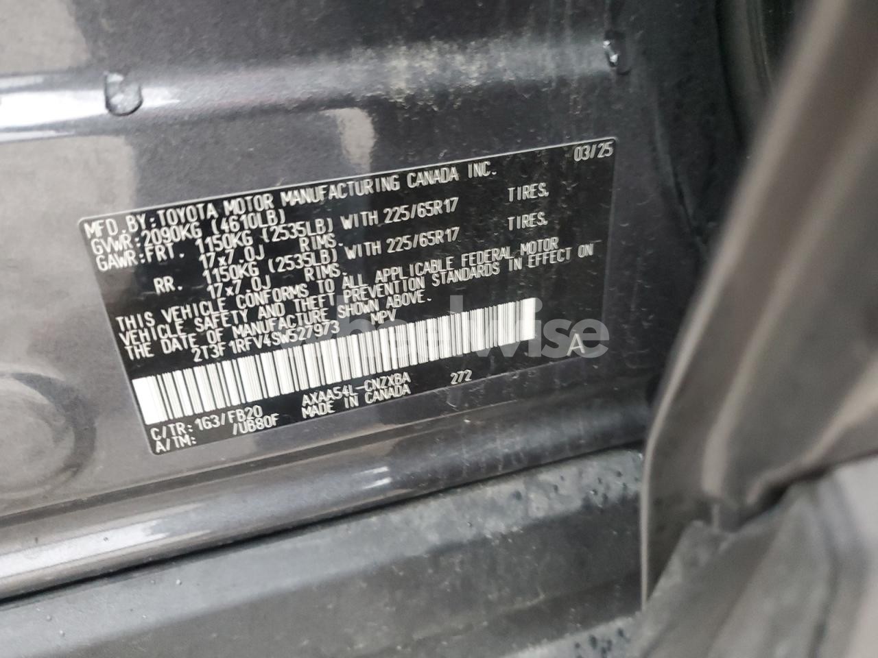 Photo 14 of 2025 TOYOTA RAV4 LE (VIN 2T3F1RFV4SW527973)