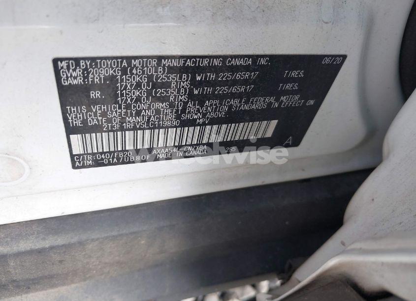 Photo 9 of 2020 Toyota Rav4 LE (VIN 2T3F1RFV5LC119890)