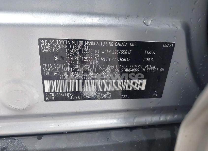 Photo 9 of 2021 Toyota Rav4 LE (VIN 2T3F1RFV5MC236211)