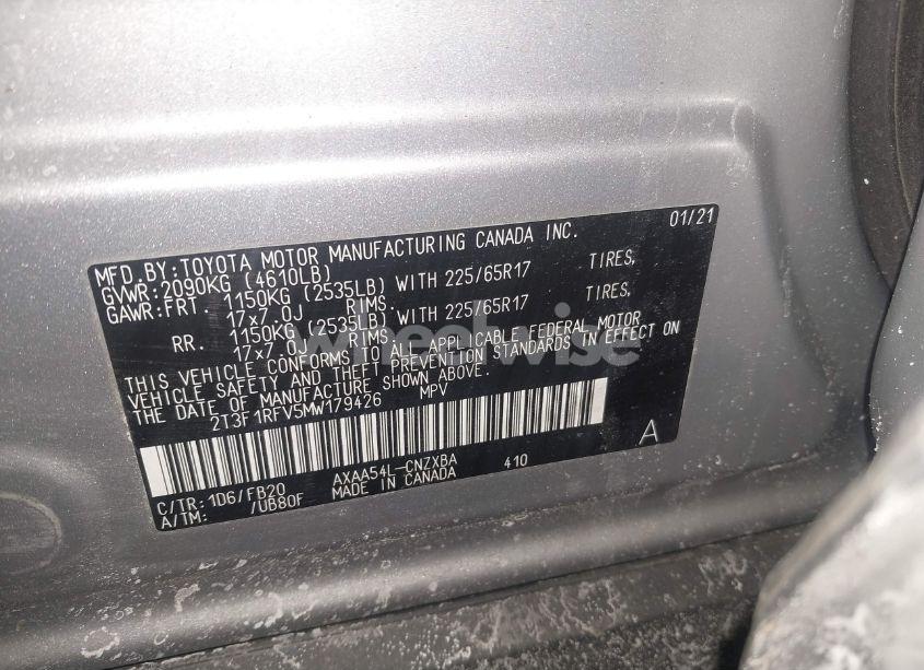 Photo 9 of 2021 Toyota Rav4 LE (VIN 2T3F1RFV5MW179426)