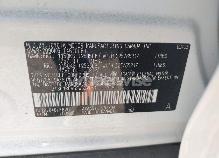 Photo 9 of 2025 Toyota Rav4 LE (VIN 2T3F1RFV5SW527044)