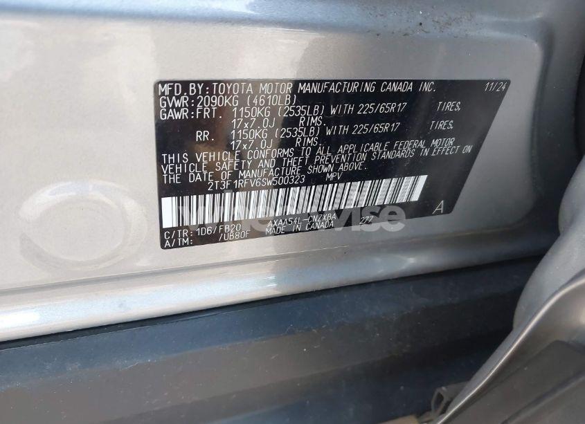 Photo 9 of 2025 Toyota Rav4 LE (VIN 2T3F1RFV6SW500323)