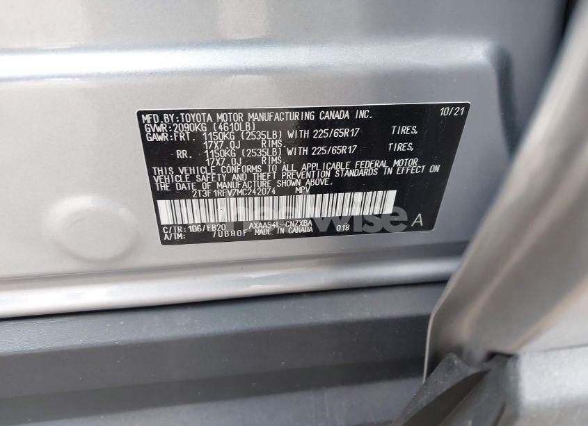 Photo 9 of 2021 Toyota Rav4 LE (VIN 2T3F1RFV7MC242074)